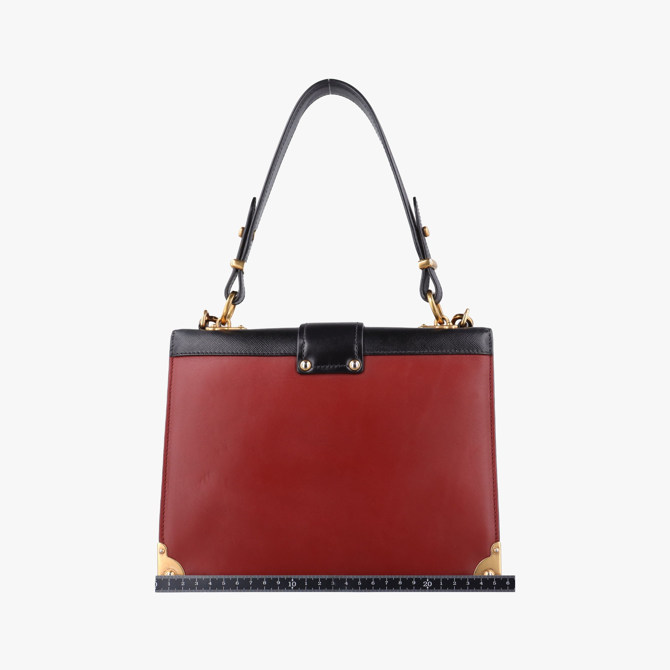Secondhand Prada Animalier Cahier Lions Head Black×Red Leather 1BD089 shoulderbag | stylenewstar