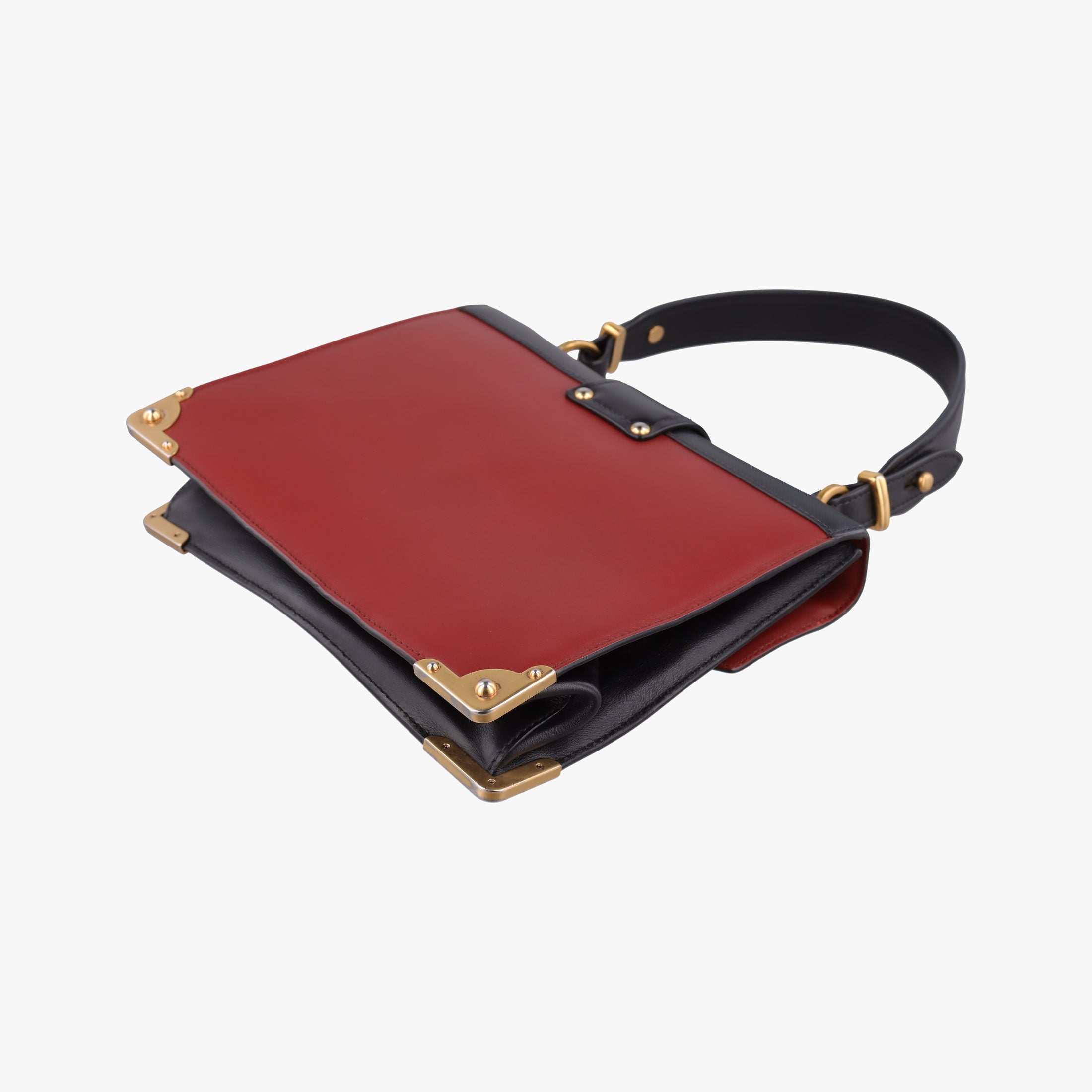 Secondhand Prada Animalier Cahier Lions Head Black×Red Leather 1BD089 shoulderbag | stylenewstar