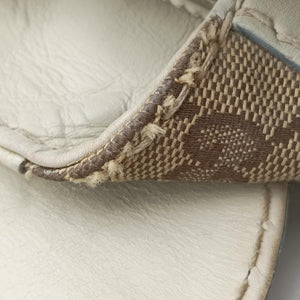 Vintage Gucci Dialux Queen Large White × Brown Leather×canvas 189883 handbag | stylenewstar