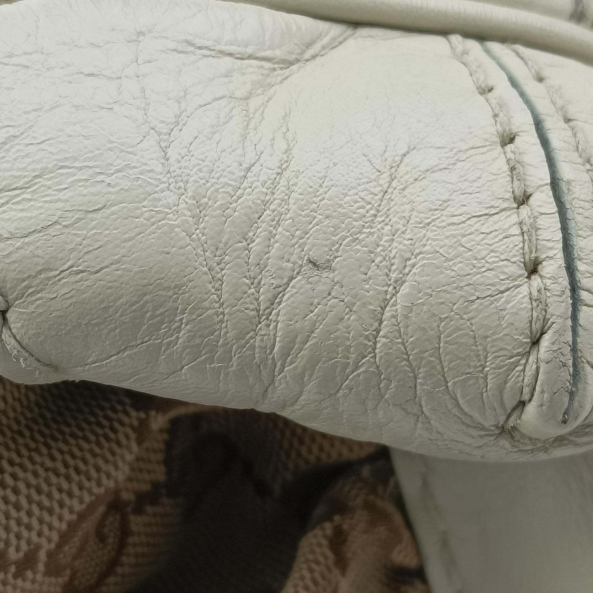 Vintage Gucci Dialux Queen Large White × Brown Leather×canvas 189883 handbag | stylenewstar