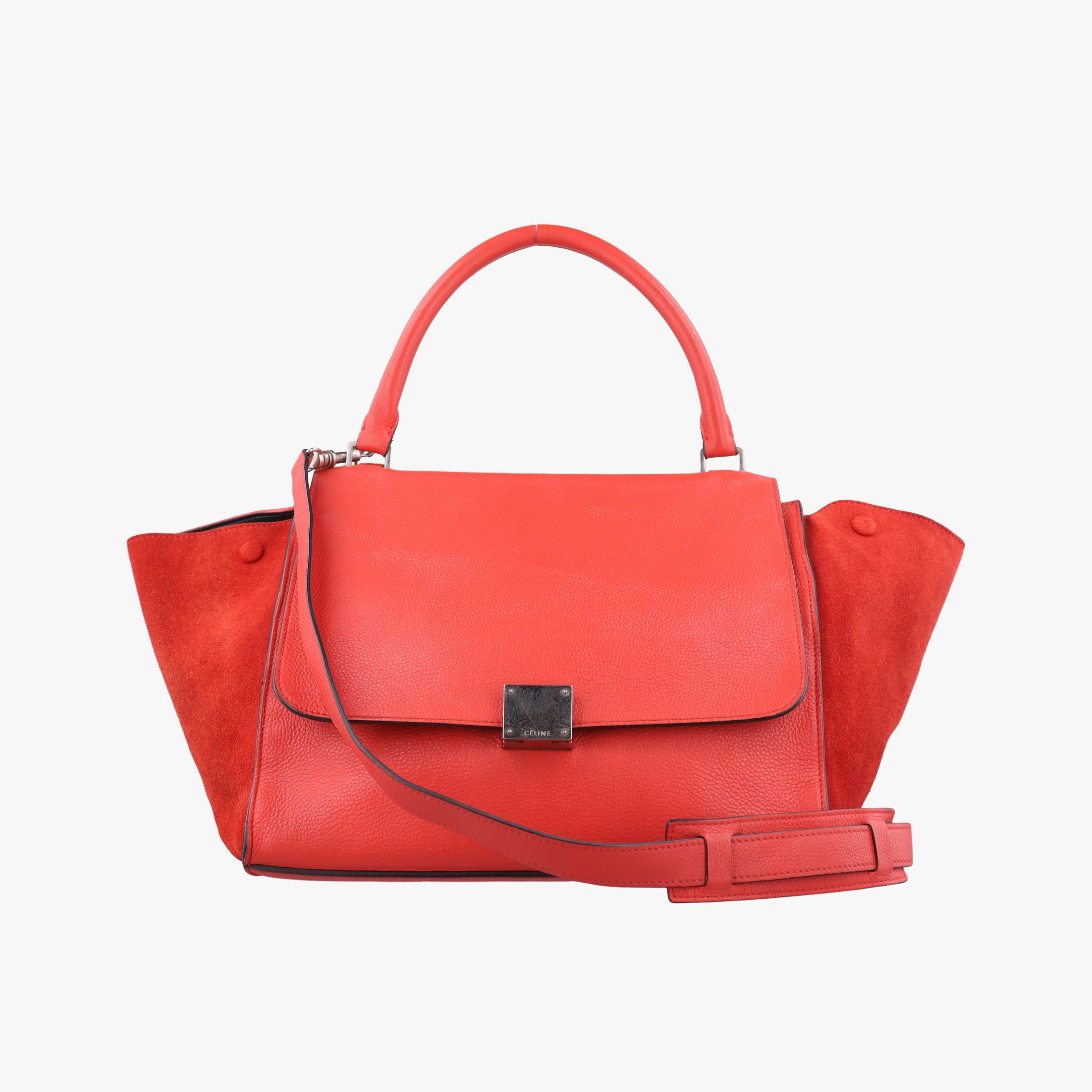 Secondhand Celine Trapeze Orange Suede×leather  shoulderbag | stylenewstar