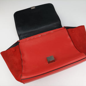 Secondhand Celine Trapeze Orange Suede×leather  shoulderbag | stylenewstar