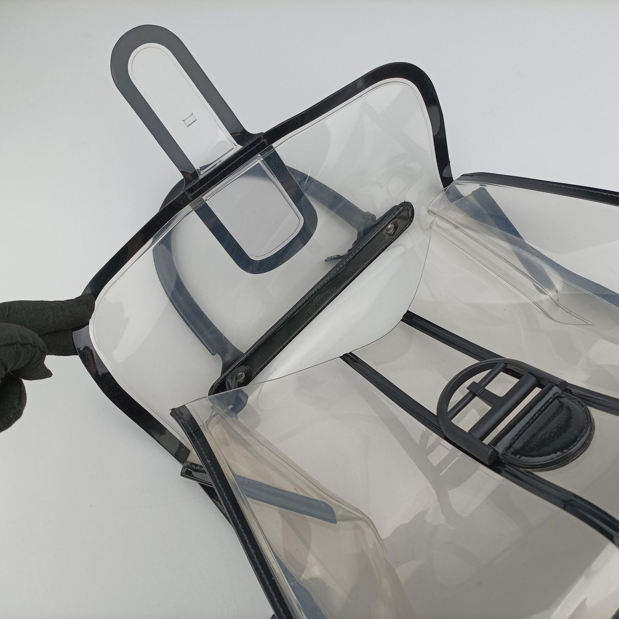 Secondhand Delvaux Brillant X-RAY Limited Edition Clear × Black Transparent PVC  handbag | stylenewstar