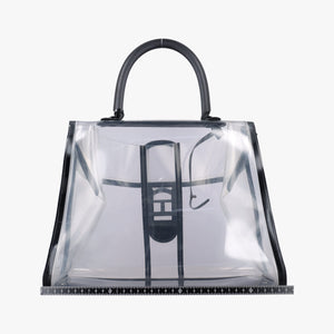 Secondhand Delvaux Brillant X-RAY Limited Edition Clear × Black Transparent PVC  handbag | stylenewstar