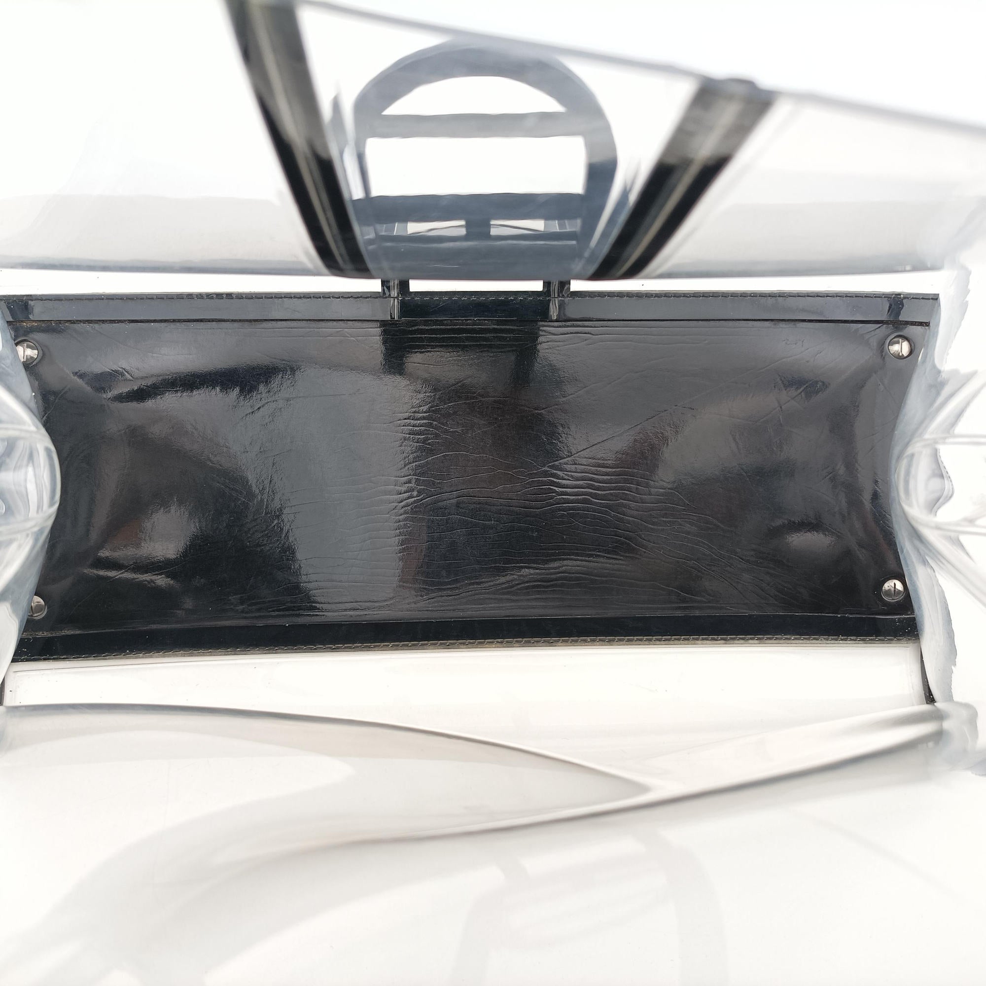 Secondhand Delvaux Brillant X-RAY Limited Edition Clear × Black Transparent PVC  handbag | stylenewstar