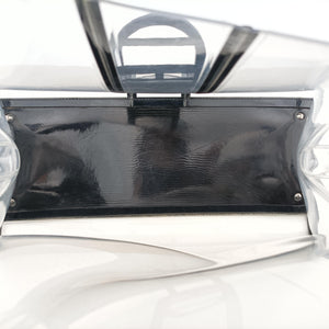 Secondhand Delvaux Brillant X-RAY Limited Edition Clear × Black Transparent PVC  handbag | stylenewstar