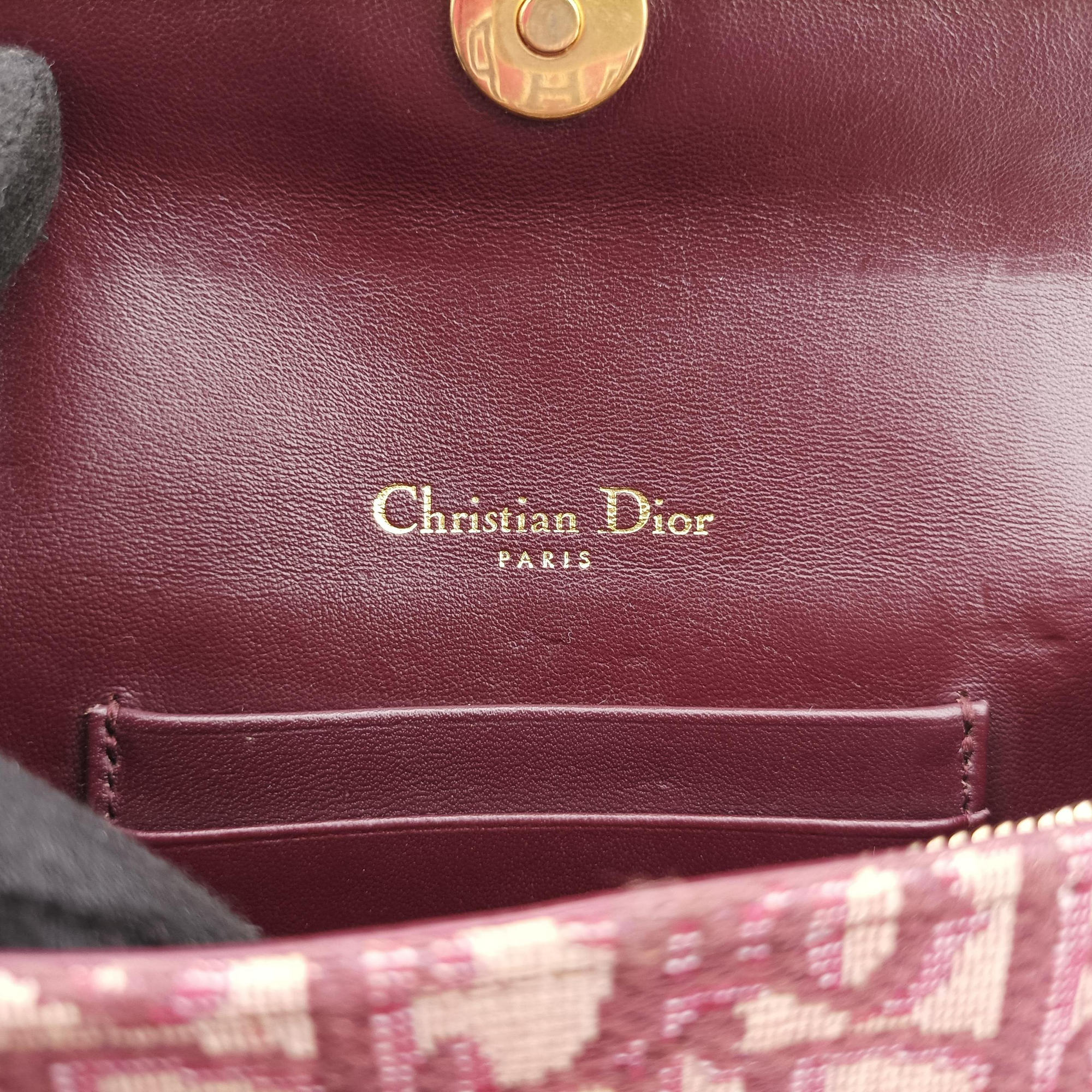 Pre-owned Christian Dior Saddle Red Jacquard  bum bag/waist bag | stylenewstar