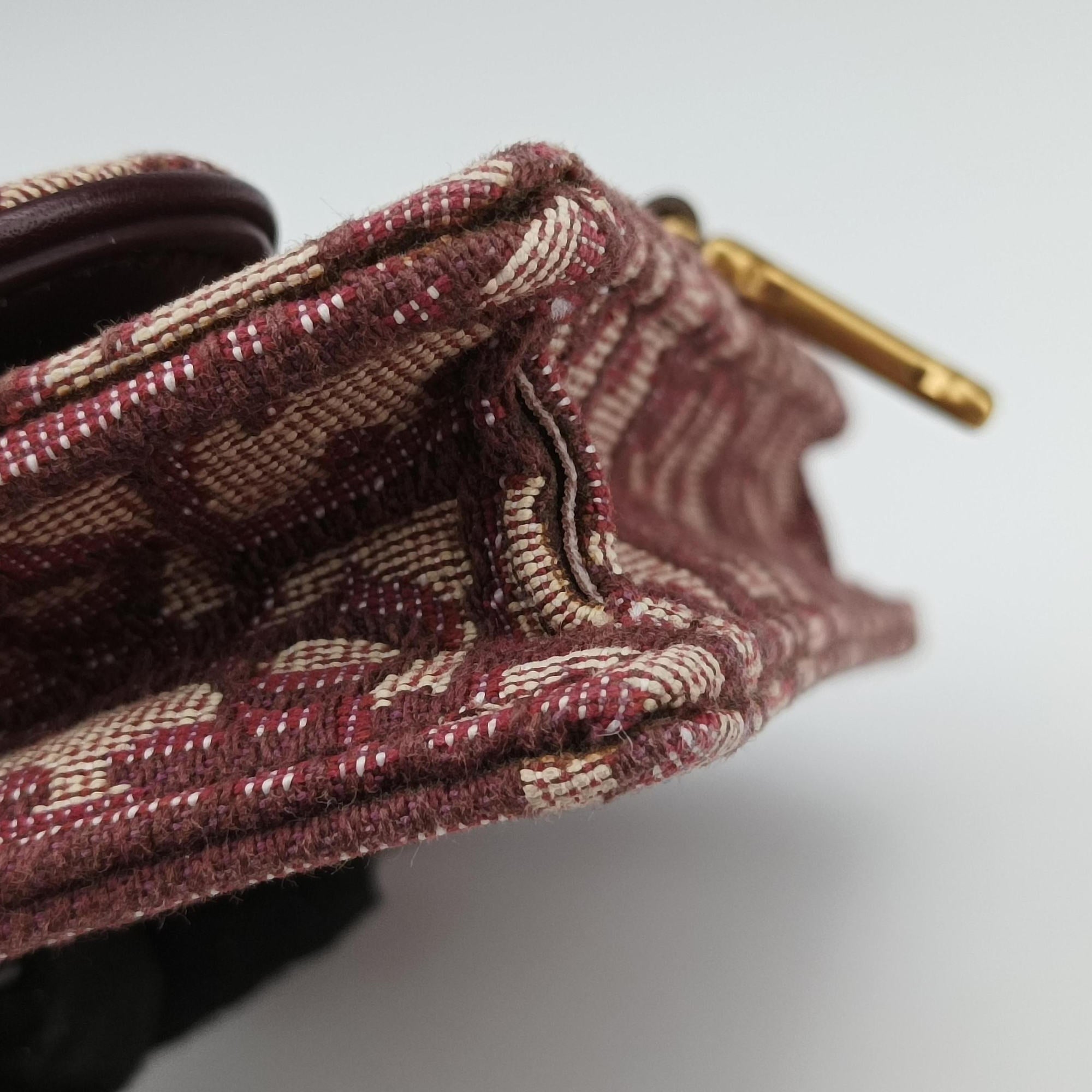 Pre-owned Christian Dior Saddle Red Jacquard  bum bag/waist bag | stylenewstar