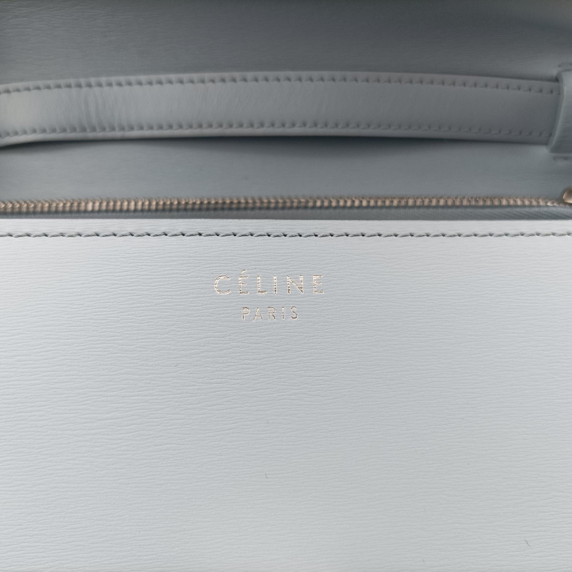 Pre-owned Celine Classic Box Blue Leather  shoulderbag | stylenewstar