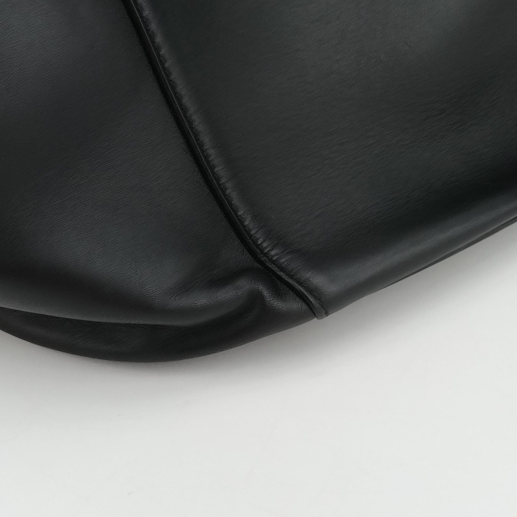Pre-owned Bottega Veneta basket Black Leather  shoulderbag | stylenewstar