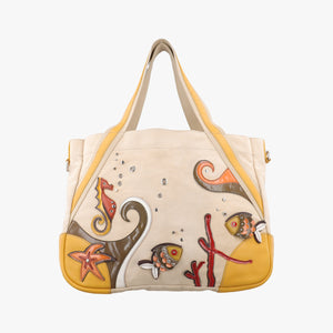 Vintage Prada Tote bag Beige x Yellowe x multi Canvas x Leather  handbag | stylenewstar