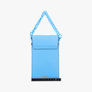 Pre-owned VERSACE Medusa phone bag Blue Leather  shoulderbag | stylenewstar