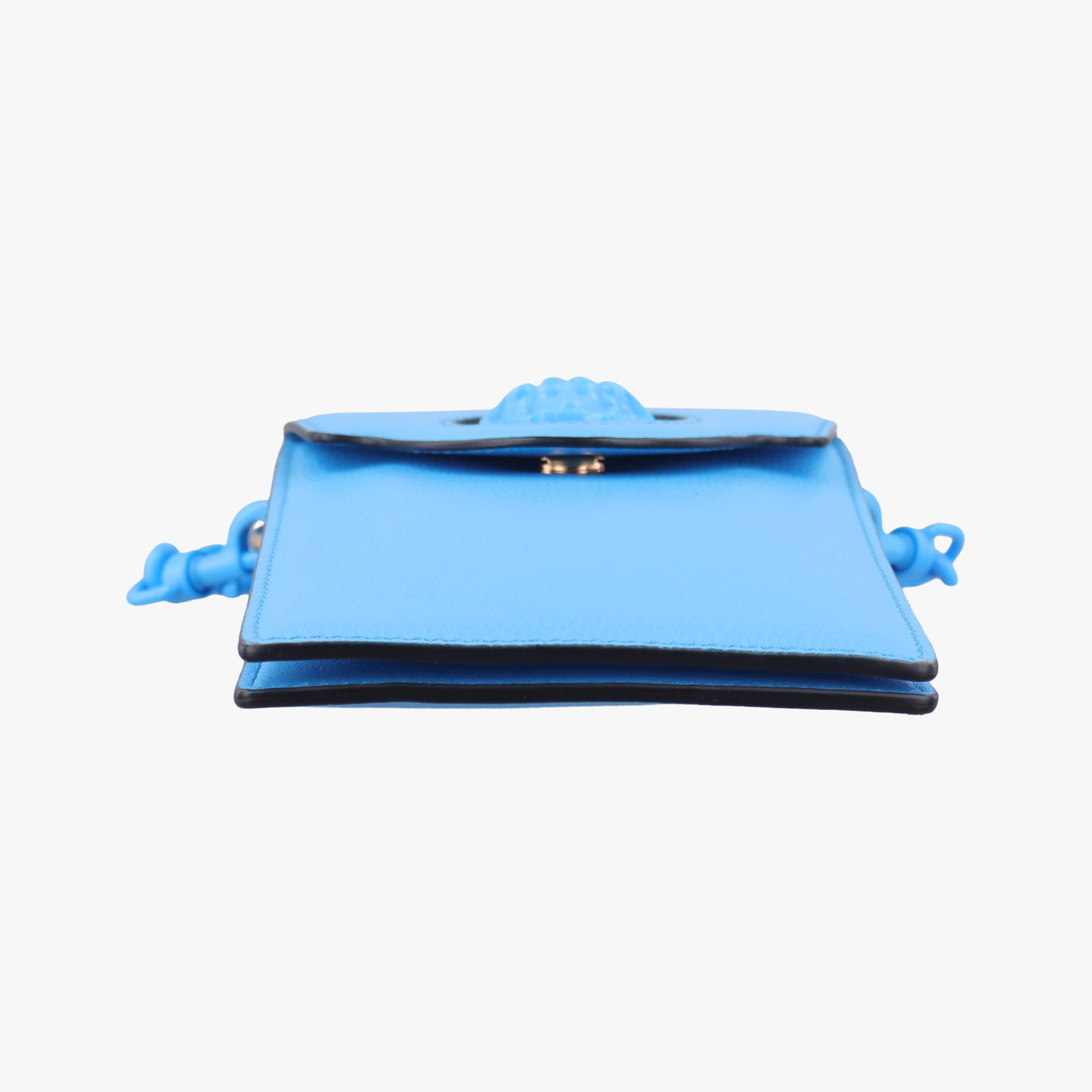 Pre-owned VERSACE Medusa phone bag Blue Leather  shoulderbag | stylenewstar