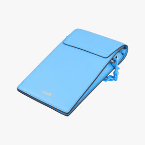 Pre-owned VERSACE Medusa phone bag Blue Leather  shoulderbag | stylenewstar