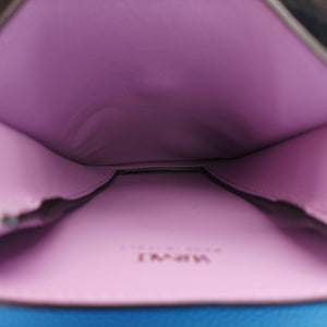 Pre-owned VERSACE Medusa phone bag Blue Leather  shoulderbag | stylenewstar