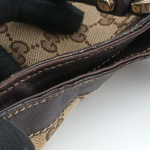Pre-owned Gucci Abbey D-ring Hobo Beige x Brown Canvas x Leather 190525 handbag | stylenewstar
