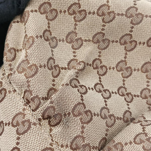 Pre-owned Gucci Abbey D-ring Hobo Beige x Brown Canvas x Leather 190525 handbag | stylenewstar