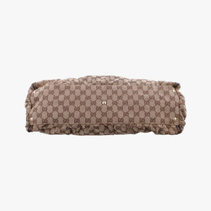 Pre-owned Gucci Abbey D-ring Hobo Beige x Brown Canvas x Leather 190525 handbag | stylenewstar