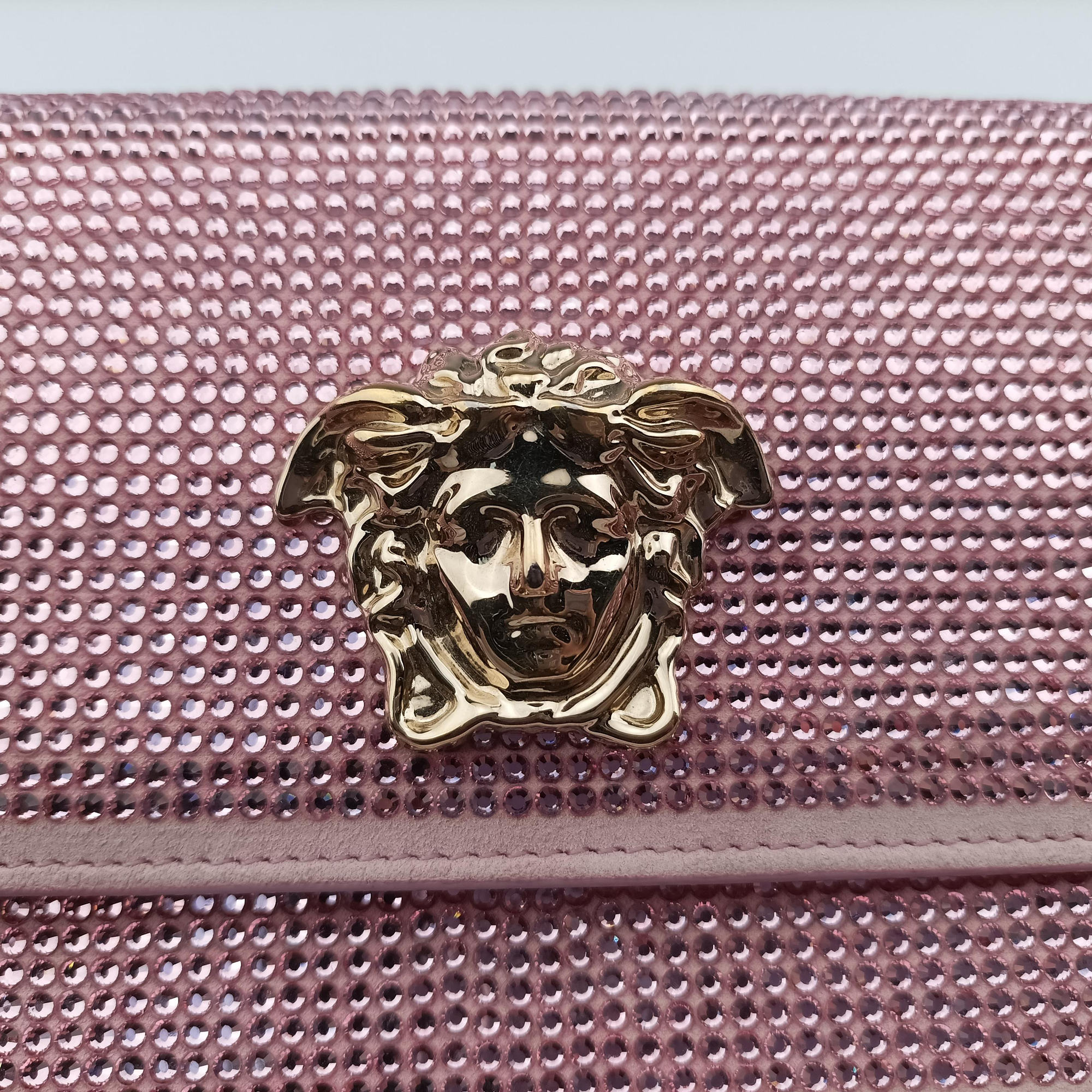 Vintage VERSACE medusa Pink Suede x Leather  shoulderbag | stylenewstar