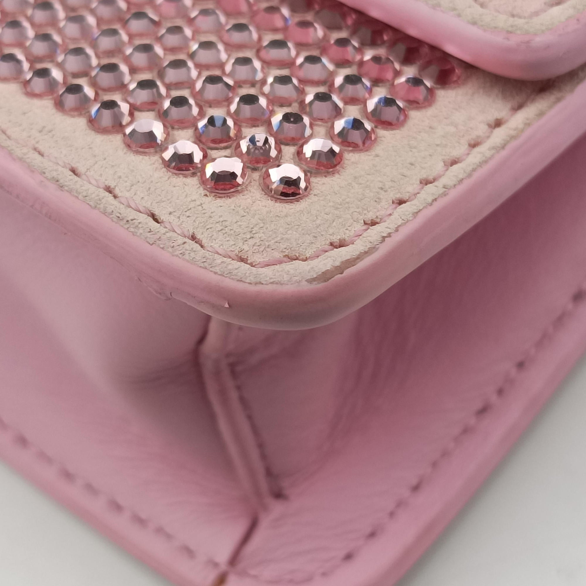 Vintage VERSACE medusa Pink Suede x Leather  shoulderbag | stylenewstar