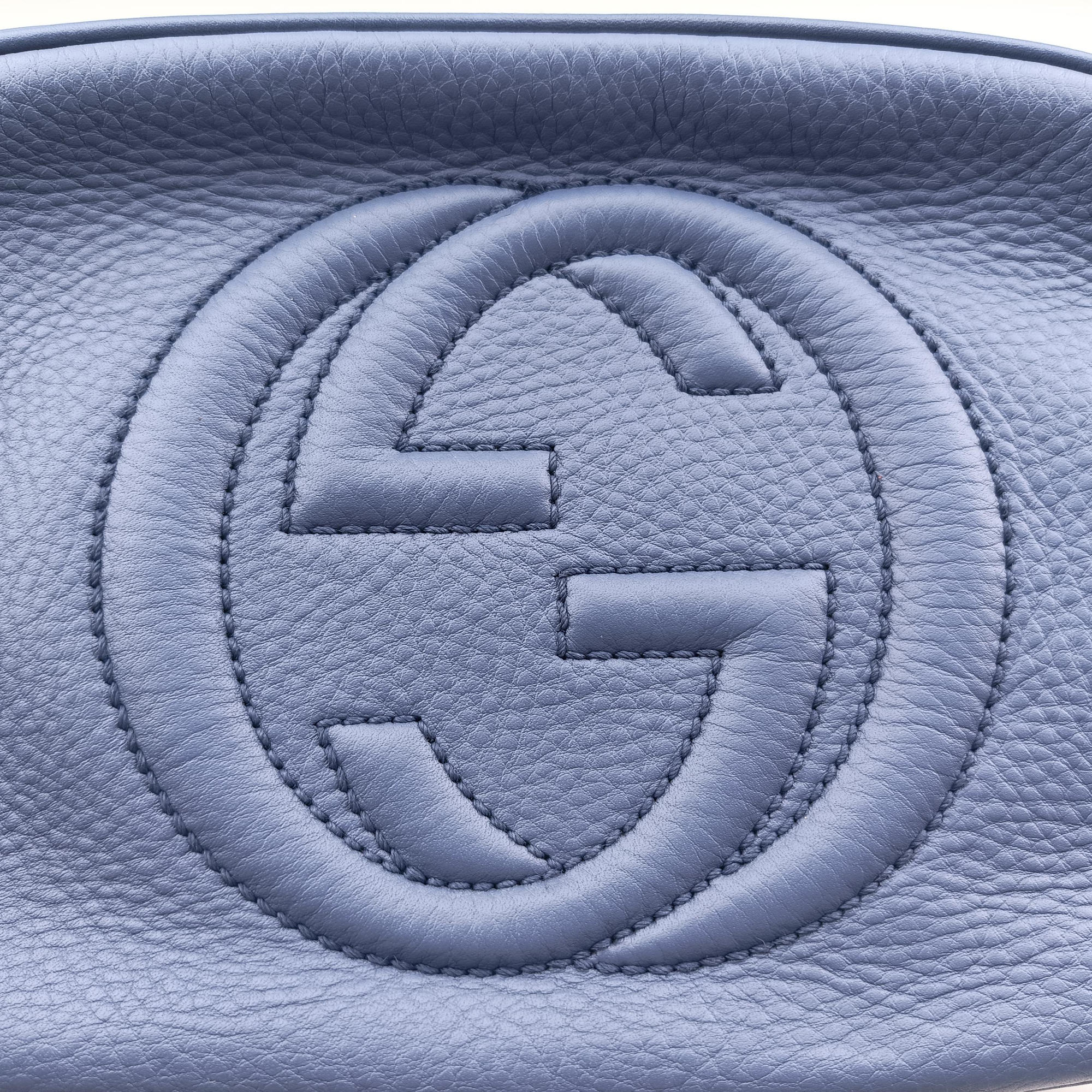 Pre-owned Gucci Soho Blue Leather 308364 shoulderbag | stylenewstar