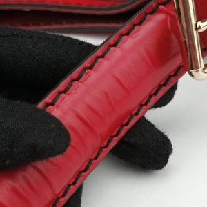 Pre-owned Gucci Queen Red Leather × Coated Canvas 189885 shoulderbag | stylenewstar