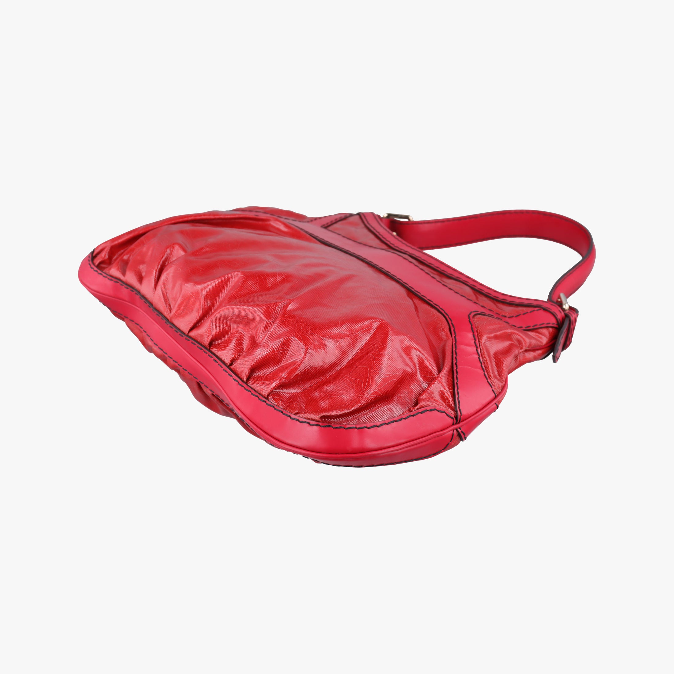Pre-owned Gucci Queen Red Leather × Coated Canvas 189885 shoulderbag | stylenewstar