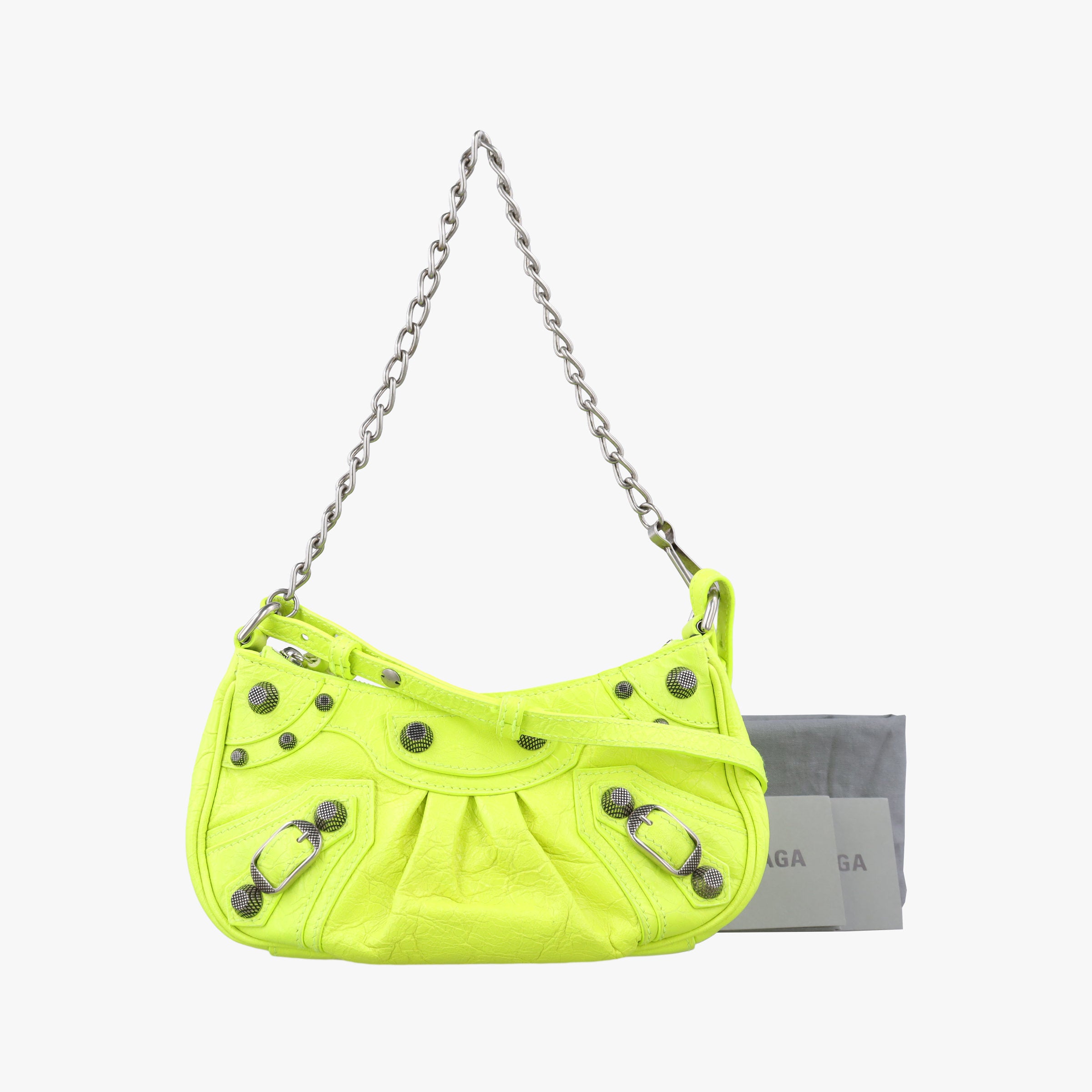 Pre-owned Balenciaga Le Cagole Green lambskin  shoulderbag | stylenewstar