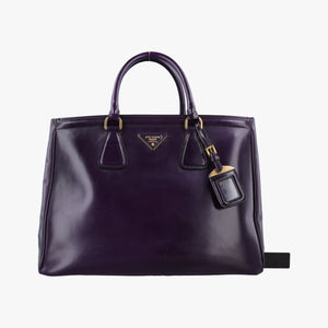 Pre-owned Prada Parabole Tote Purple patent  handbag | stylenewstar