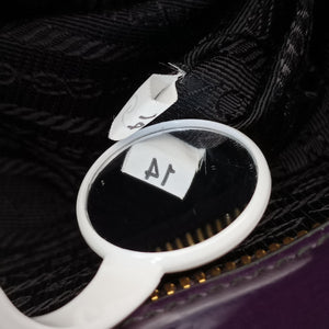 Pre-owned Prada Parabole Tote Purple patent  handbag | stylenewstar