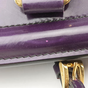 Pre-owned Prada Parabole Tote Purple patent  handbag | stylenewstar