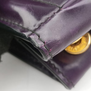 Pre-owned Prada Parabole Tote Purple patent  handbag | stylenewstar