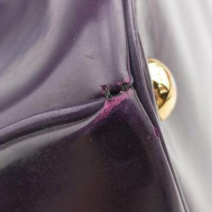 Pre-owned Prada Parabole Tote Purple patent  handbag | stylenewstar