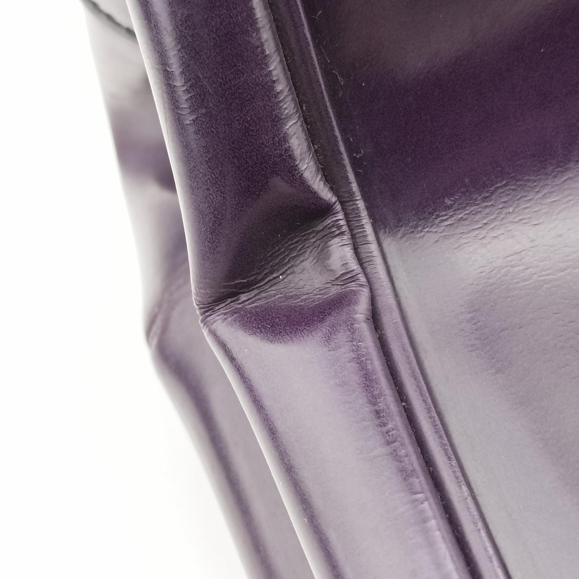 Pre-owned Prada Parabole Tote Purple patent  handbag | stylenewstar