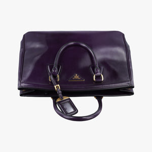Pre-owned Prada Parabole Tote Purple patent  handbag | stylenewstar