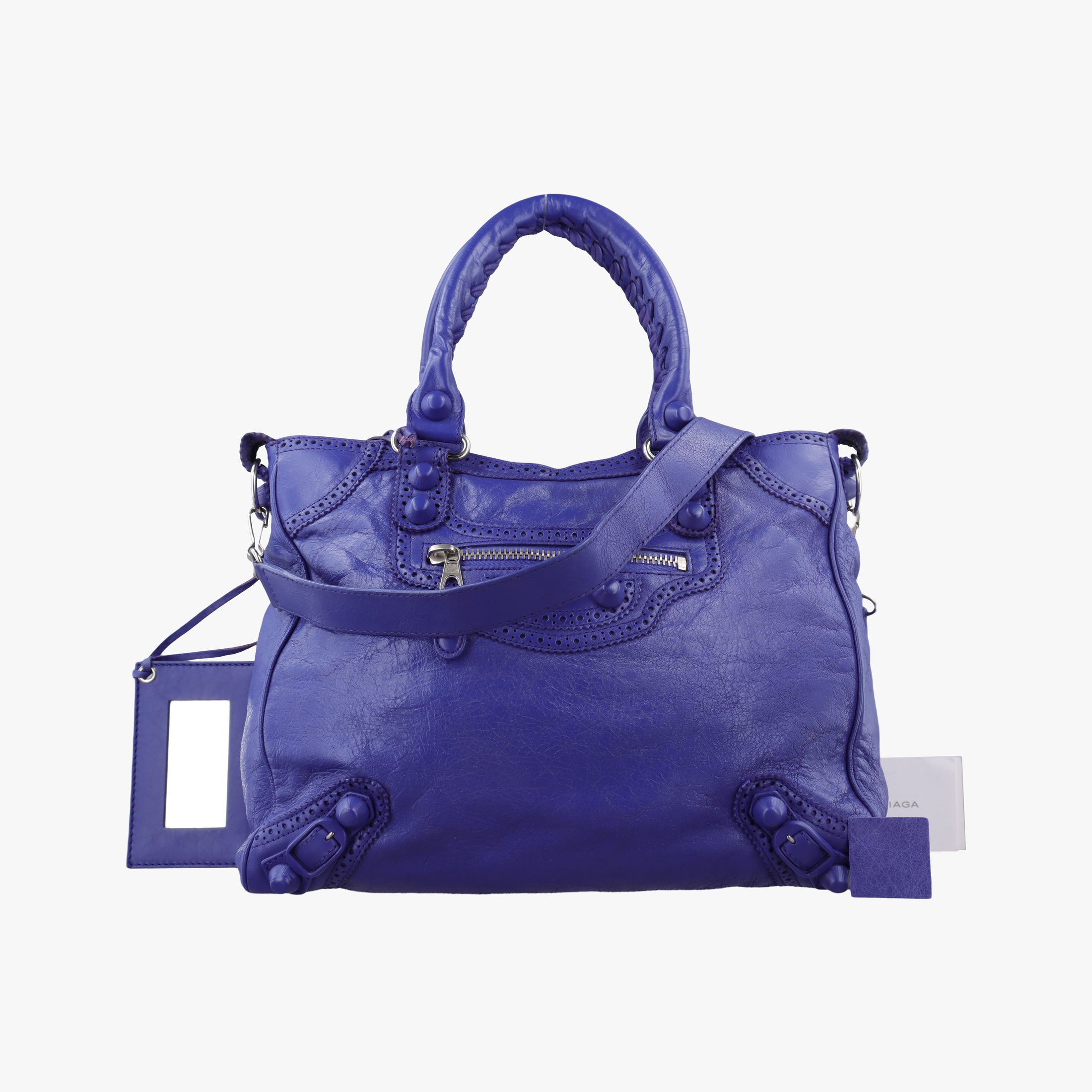 Pre-owned Balenciaga Giant City Purple lambskin  shoulderbag | stylenewstar