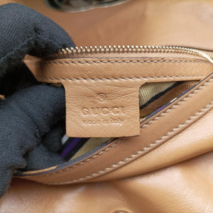 Pre-owned Gucci Dialux Britt Hobo Beige leather 167732 shoulderbag | stylenewstar