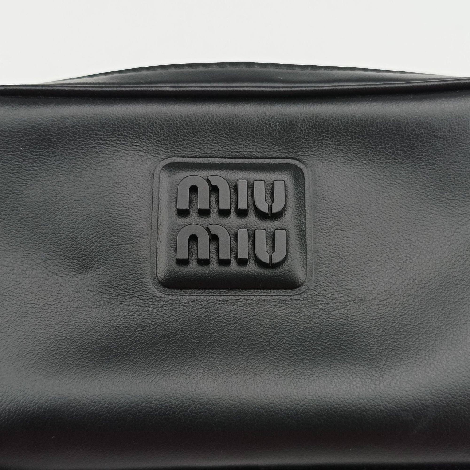 Vintage Miu Miu Logo belt Black leather  bum bag/waist bag | stylenewstar