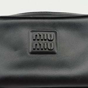 Vintage Miu Miu Logo belt Black leather  bum bag/waist bag | stylenewstar