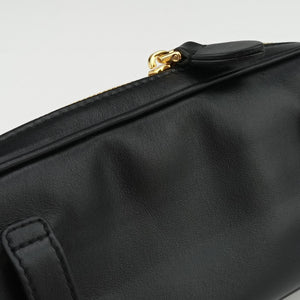 Vintage Miu Miu Logo belt Black leather  bum bag/waist bag | stylenewstar