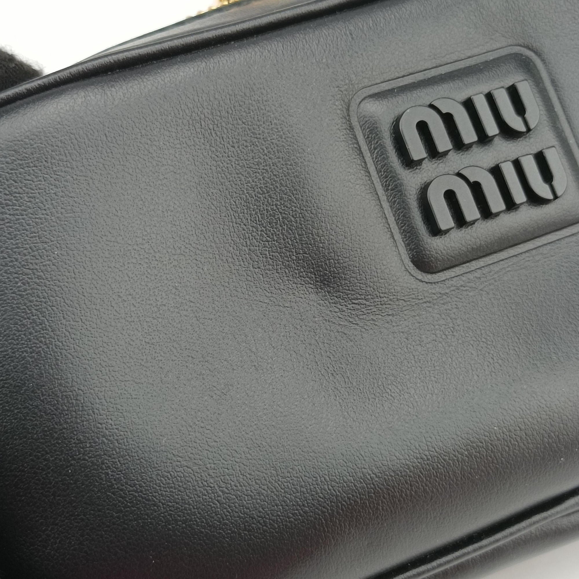 Vintage Miu Miu Logo belt Black leather  bum bag/waist bag | stylenewstar