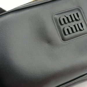 Vintage Miu Miu Logo belt Black leather  bum bag/waist bag | stylenewstar