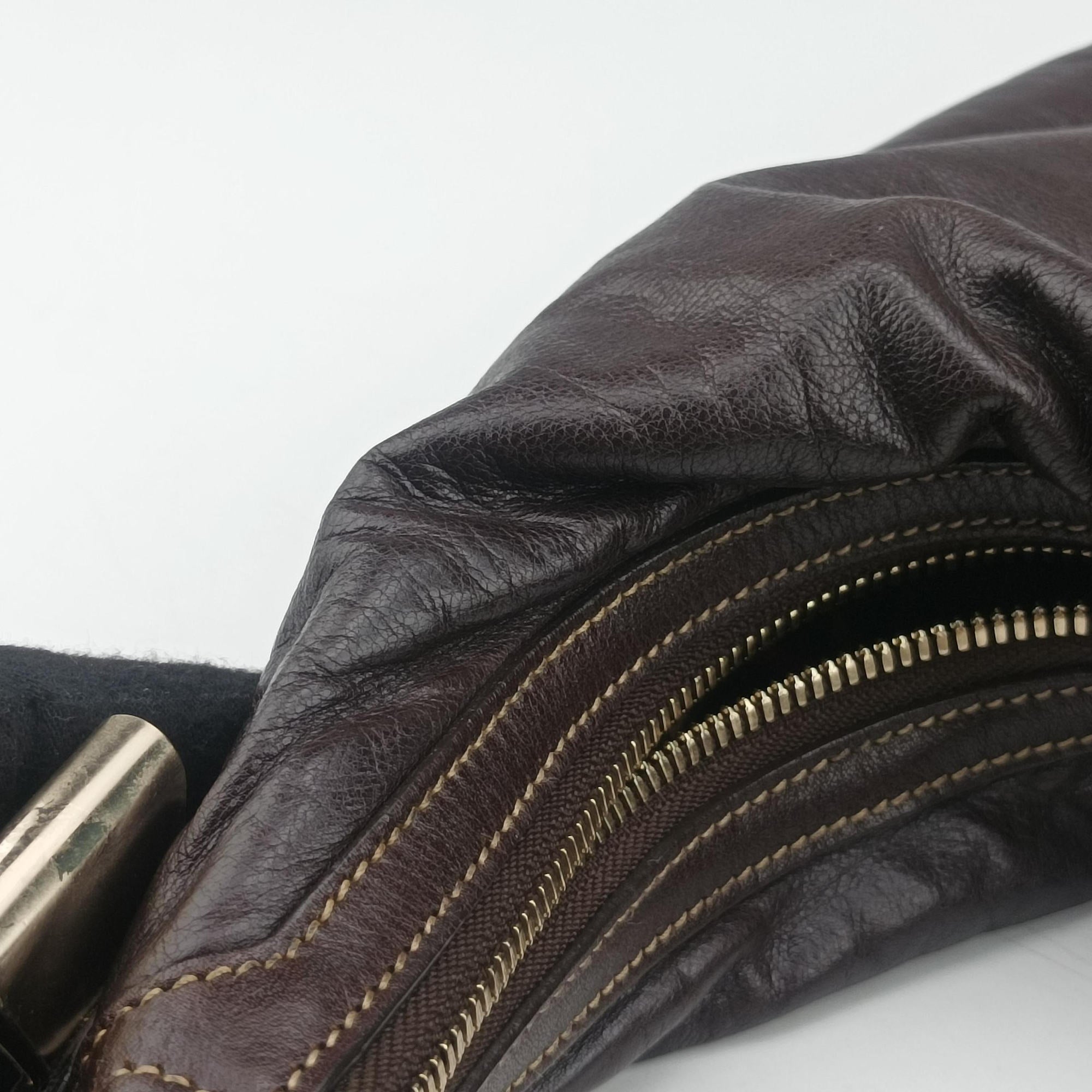 Pre-owned Gucci Duchessa Hobo Brown Leather 181492 shoulderbag | stylenewstar