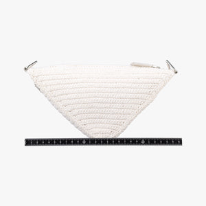 Pre-owned Prada Triangle Logo White Straw  shoulderbag | stylenewstar
