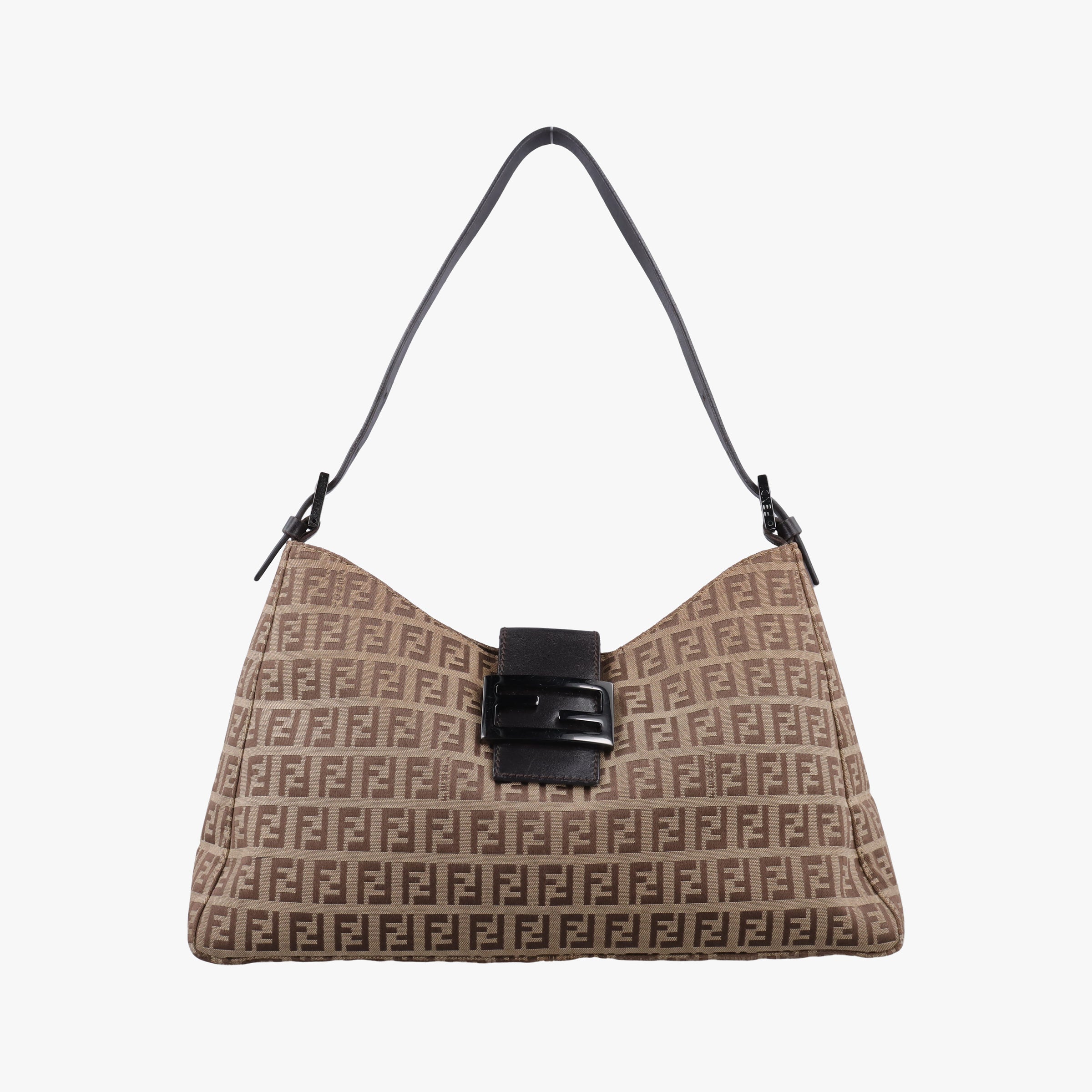 Pre-owned Fendi Zucchino Brown canvas 8BR036 shoulderbag | stylenewstar