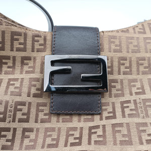 Pre-owned Fendi Zucchino Brown canvas 8BR036 shoulderbag | stylenewstar