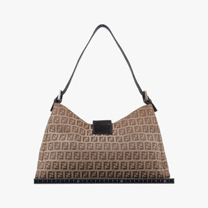 Pre-owned Fendi Zucchino Brown canvas 8BR036 shoulderbag | stylenewstar