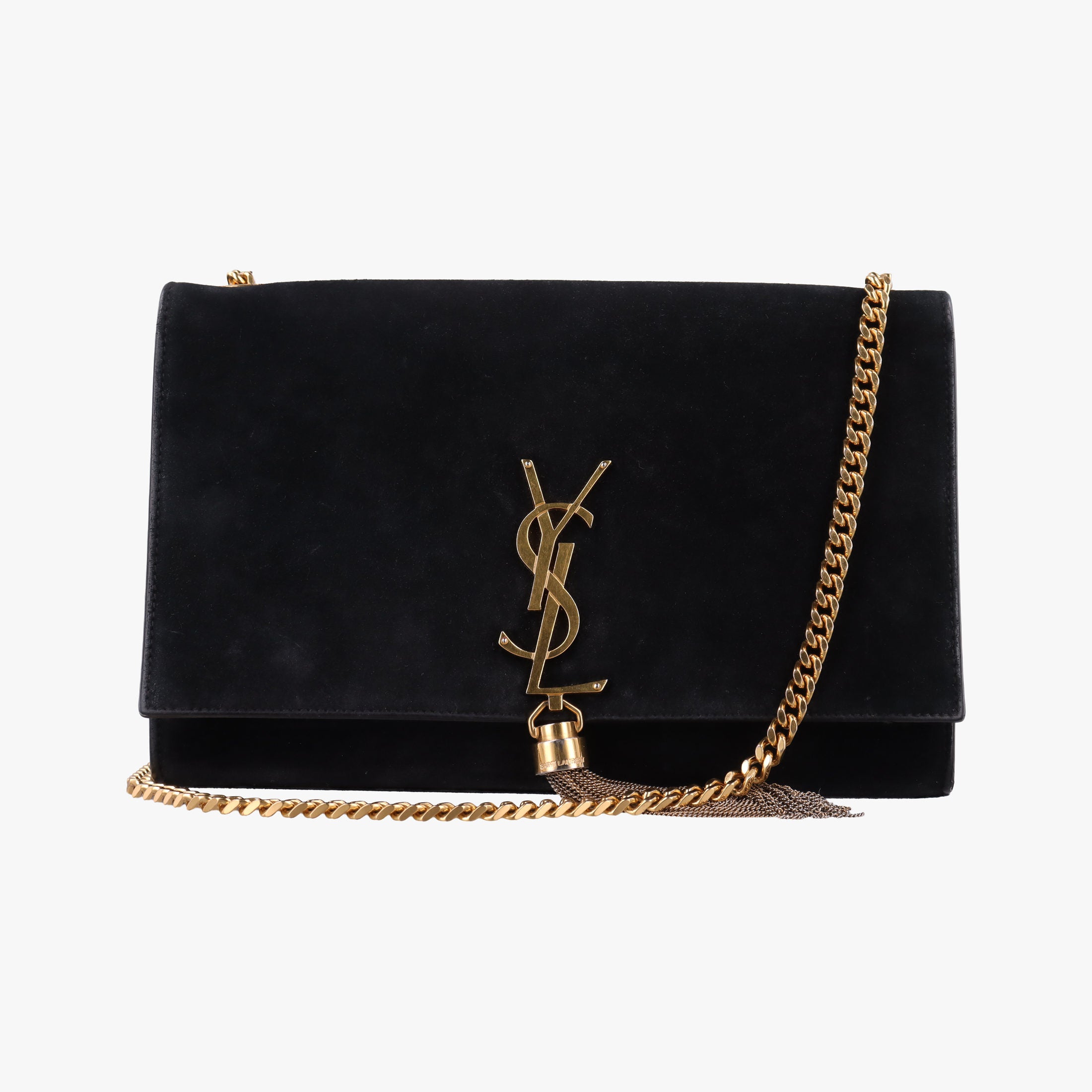 Vintage Yves Saint Laurent KATE Black Suede 354119 shoulderbag | stylenewstar