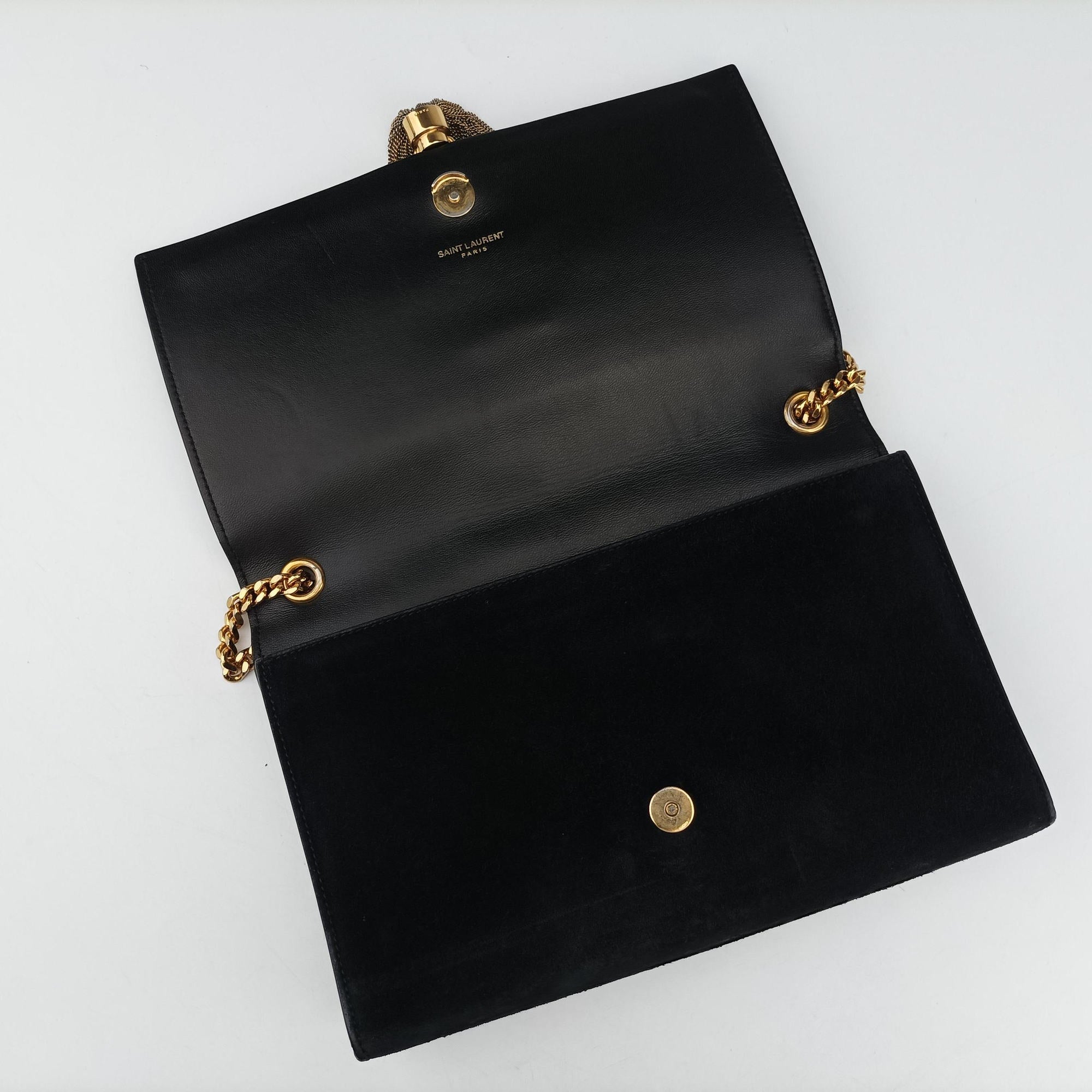 Vintage Yves Saint Laurent KATE Black Suede 354119 shoulderbag | stylenewstar