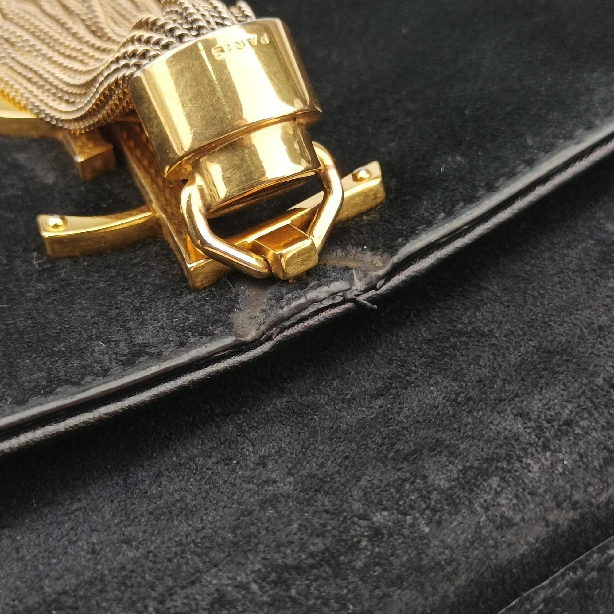 Vintage Yves Saint Laurent KATE Black Suede 354119 shoulderbag | stylenewstar